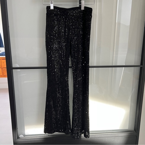 Girls art class black sequin flare pants - Picture 1 of 4